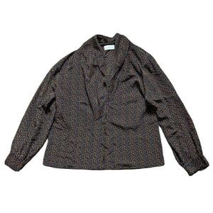 Vintage 80s Liz Claiborne Silk Blouse Multicolor Rainbow Polka Dot Tag 12 Petite